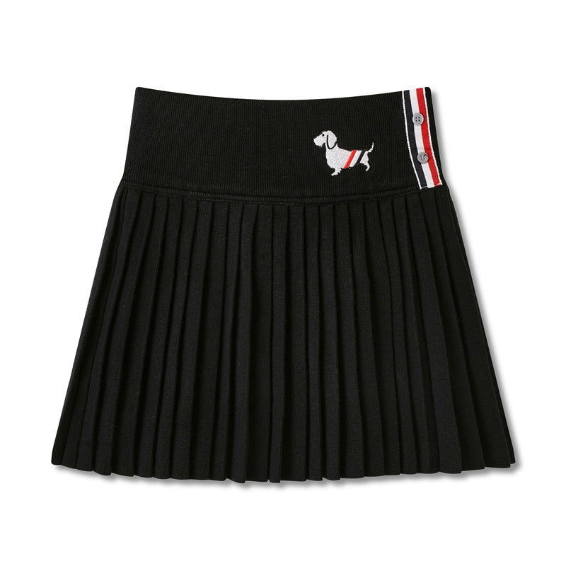 2025 Puppy Knitted Pleated Skirt
