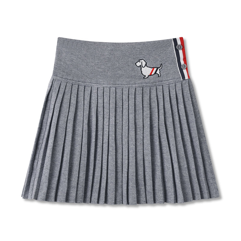 2025 Puppy Knitted Pleated Skirt