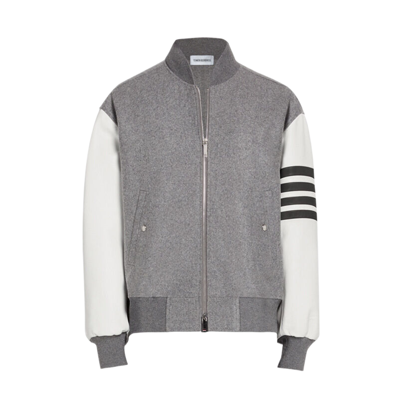 Leather sleeves coat