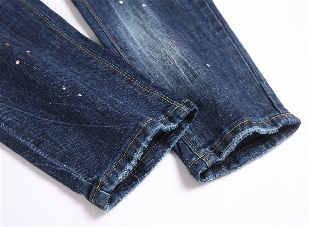 DSQ Embroidery Ripped Jeans