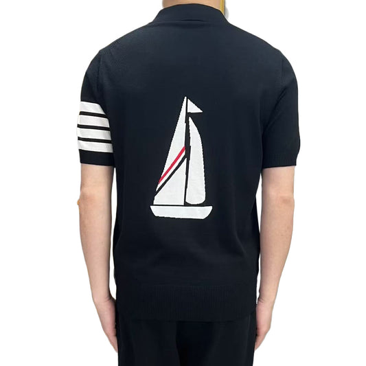 2025  Sailboat Knitted POLO Shirt