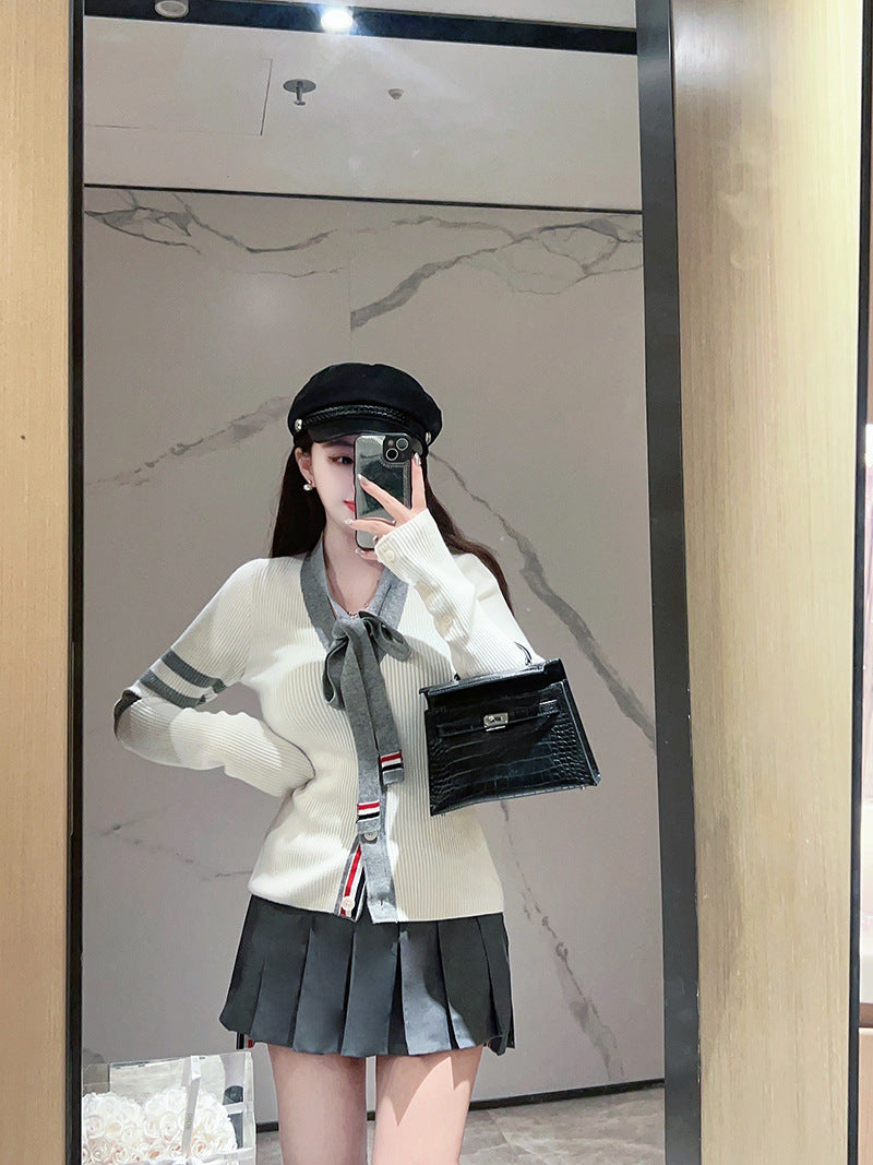 2025 Ribbon knitted sweater