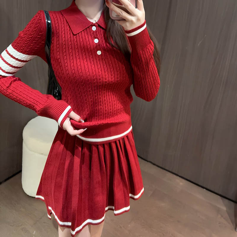 2025 Pleated skirt suit