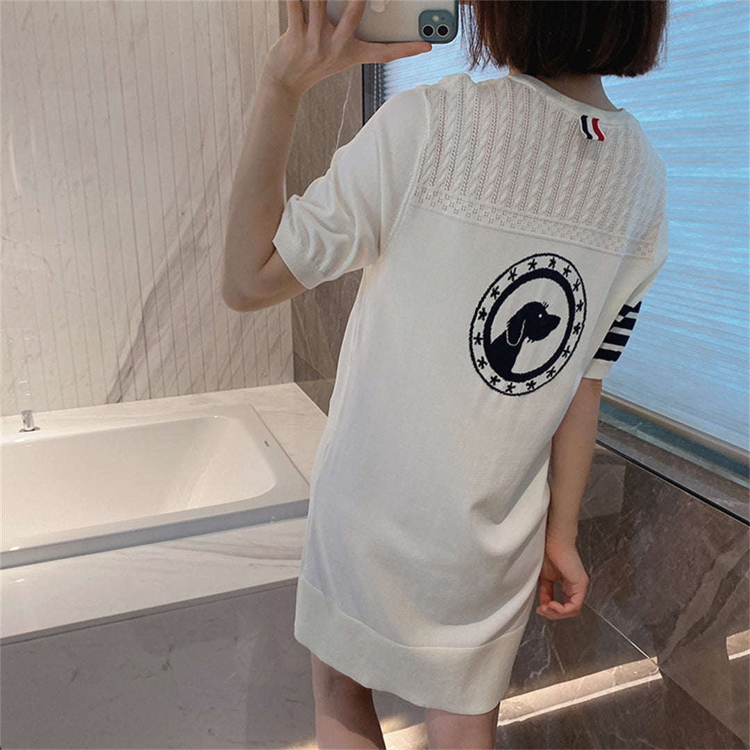 2025  Four-bar knit skirt