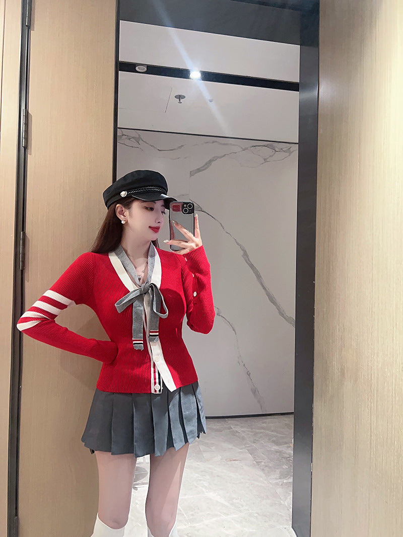 2025 Ribbon knitted sweater