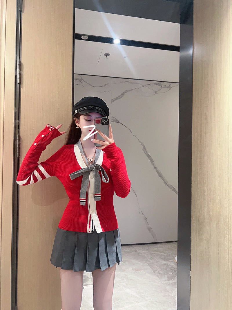 2025 Ribbon knitted sweater