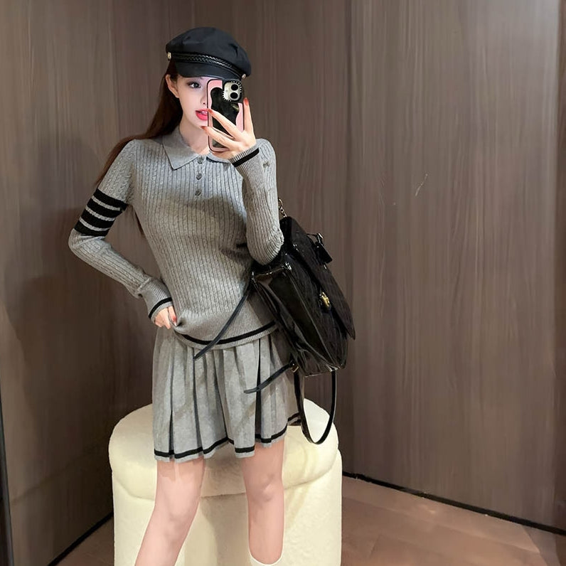 2025 Pleated skirt suit