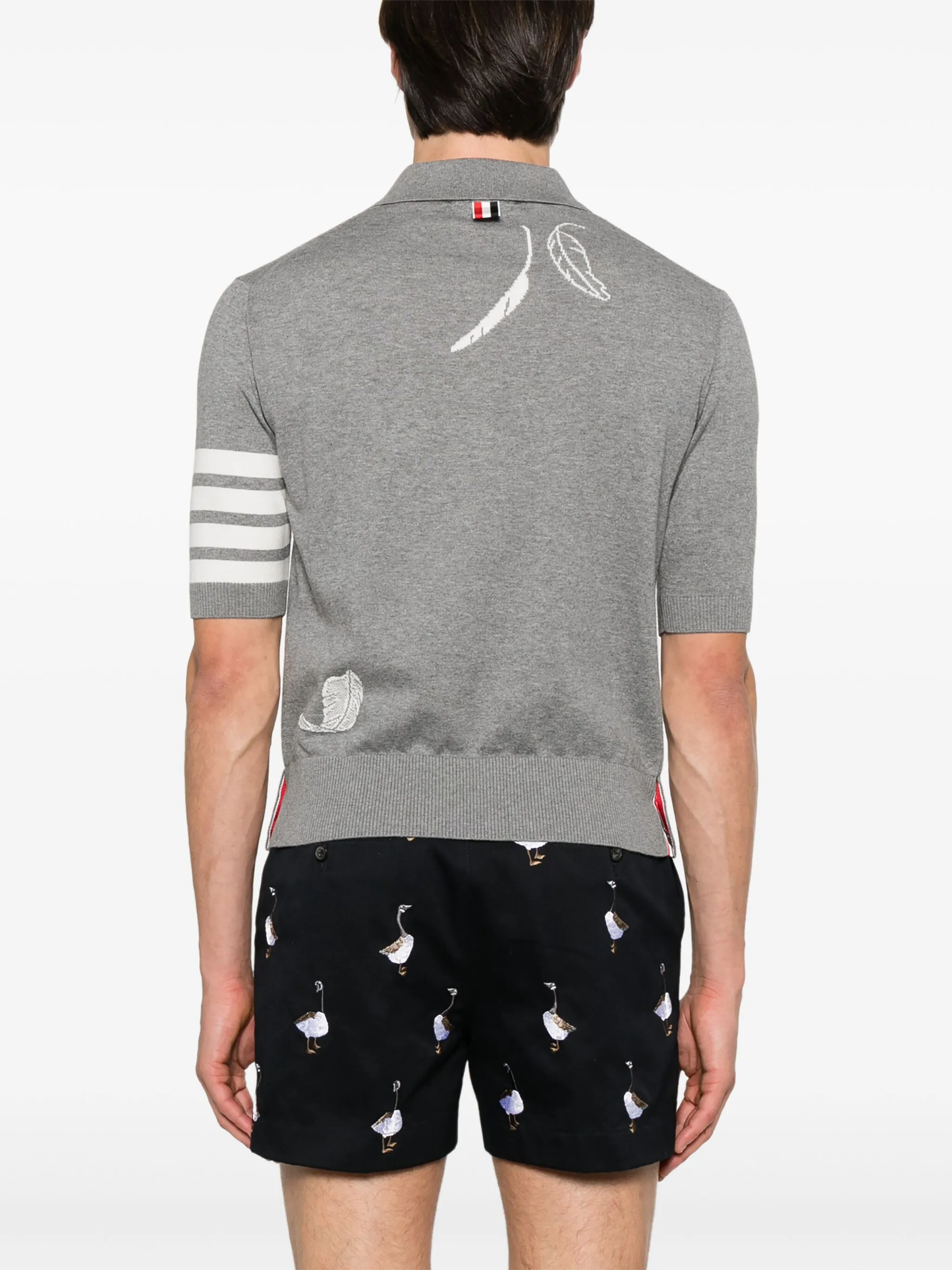 2025  Feather Leaf Knitted POLO Shirt