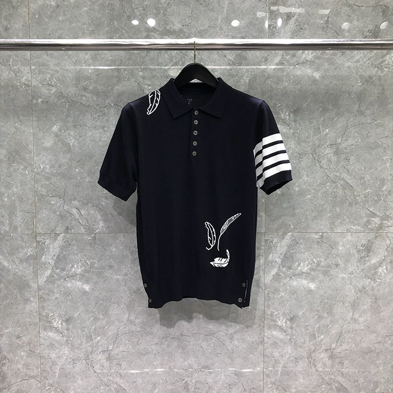 2025  Feather Leaf Knitted POLO Shirt