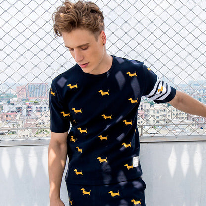 Embroidered dog T-shirt