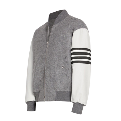 Leather sleeves coat