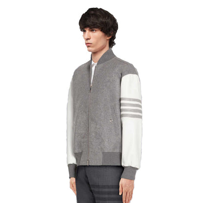 Leather sleeves coat