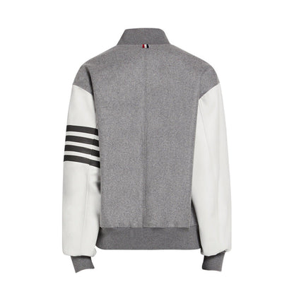 Leather sleeves coat