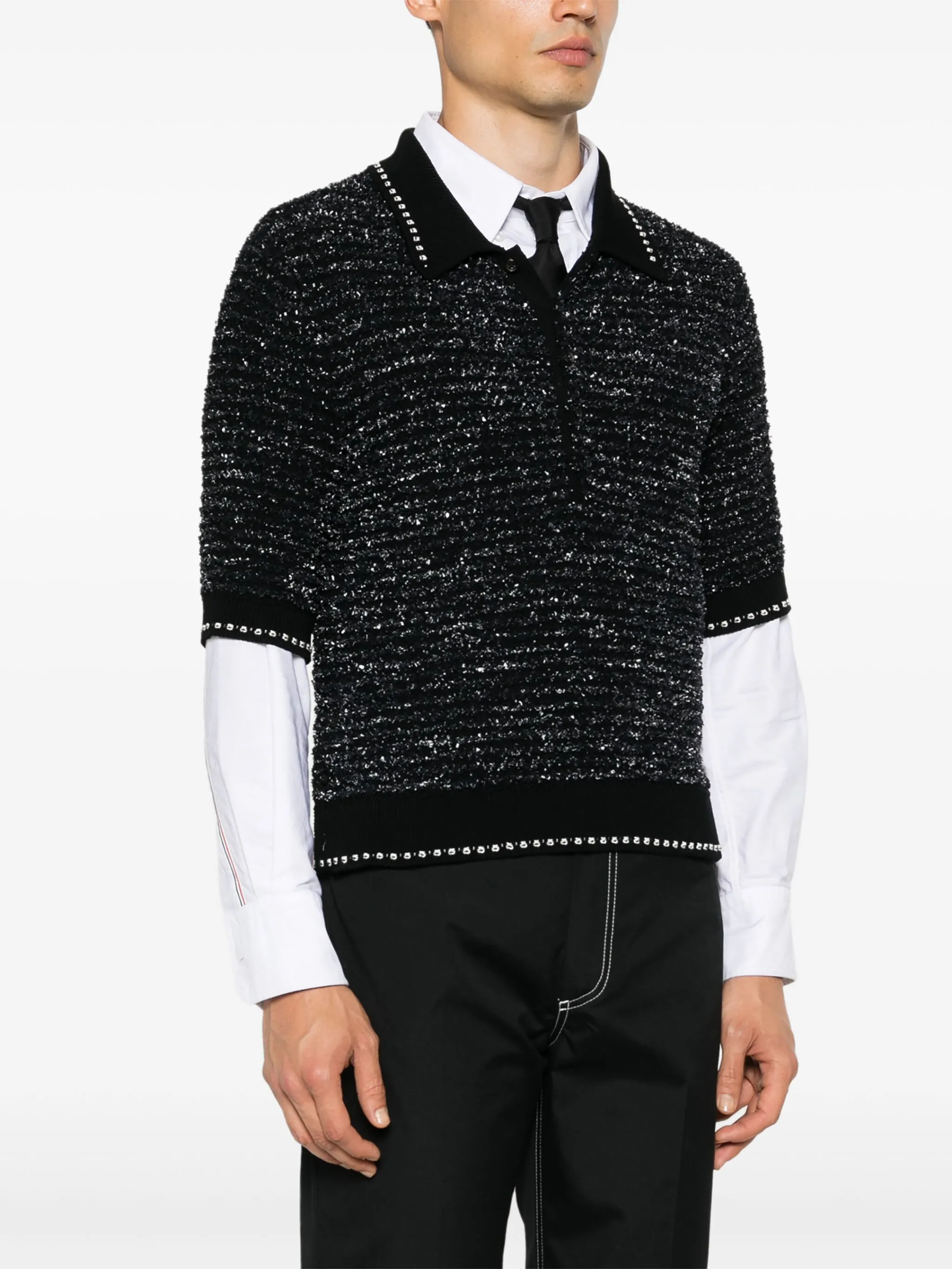 2025 Chunky knit polo shirt