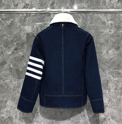 2025  Top-grade denim lambswool down jacket