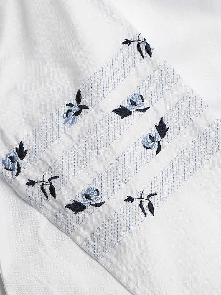 2025 Embroidered flower shirt