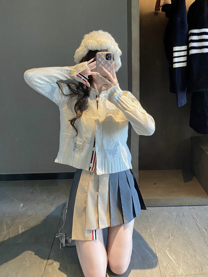 2025ss Colorblock pleated skirt