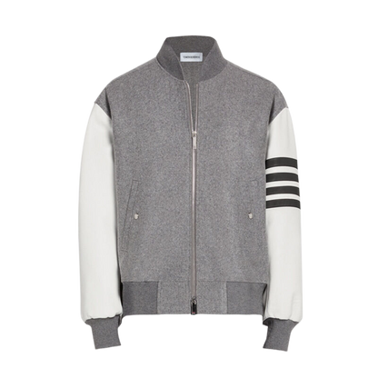 Leather sleeves coat