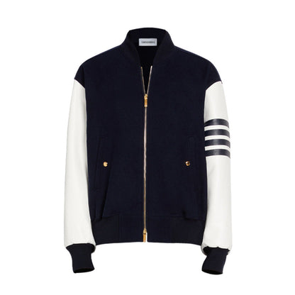 Leather sleeves coat