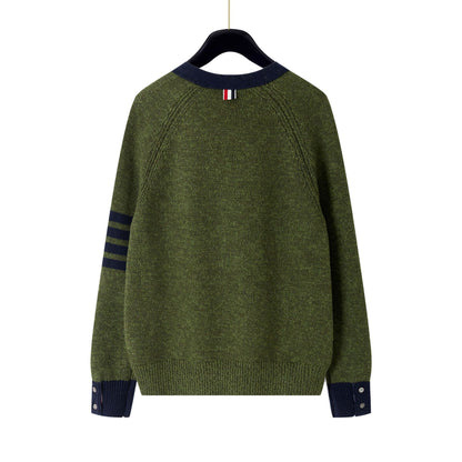 Cotton and wool knitted cardigan