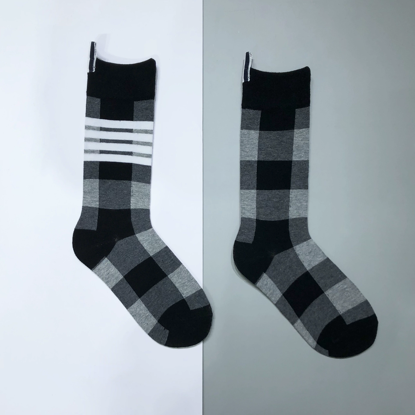 2025 Four-stripe check socks