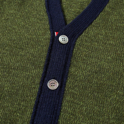 Cotton and wool knitted cardigan