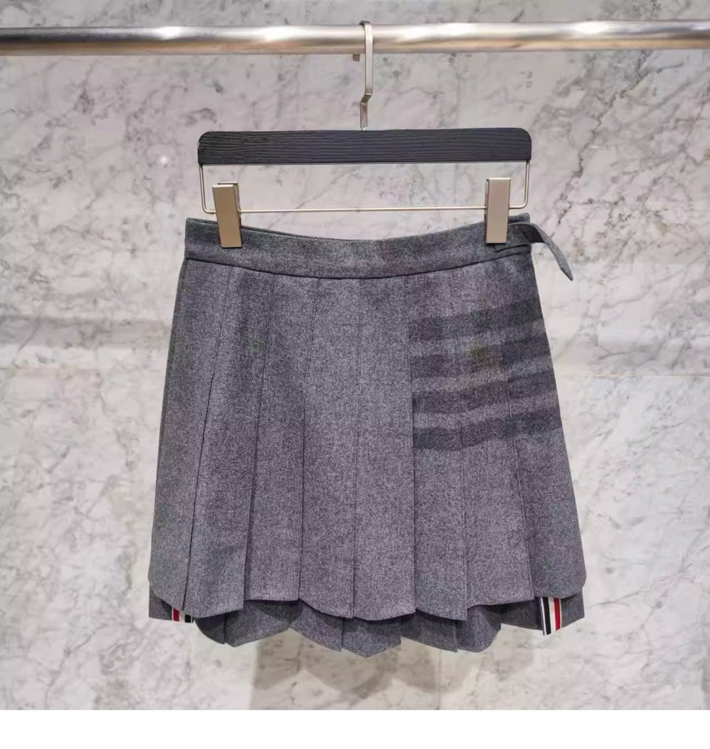 2025 wool pleated skirt