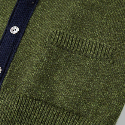 Cotton and wool knitted cardigan