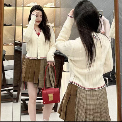 Cotton and wool knitted cardigan