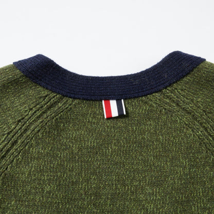 Cotton and wool knitted cardigan