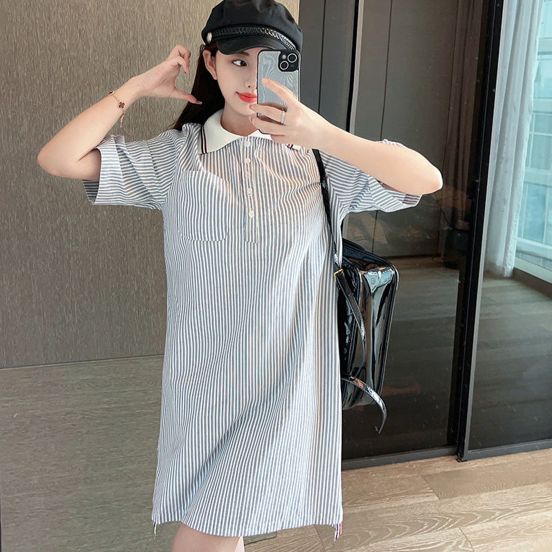 2025  Striped Shirt Dress