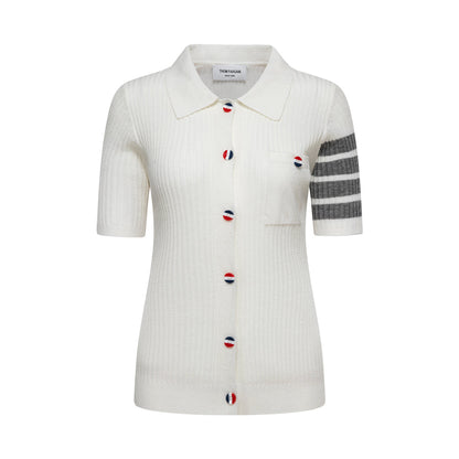 Women Color buckle POLO shirt