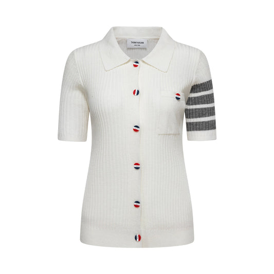 Women Color buckle POLO shirt