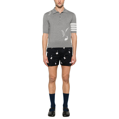 2025  Feather Leaf Knitted POLO Shirt