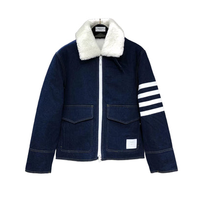 2025  Top-grade denim lambswool down jacket