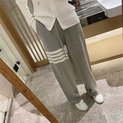 Knitted wide-leg pants