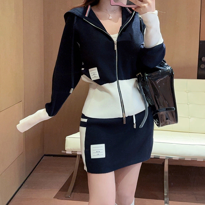 2025 Knitted skirt suit