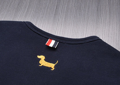 Embroidered dog T-shirt