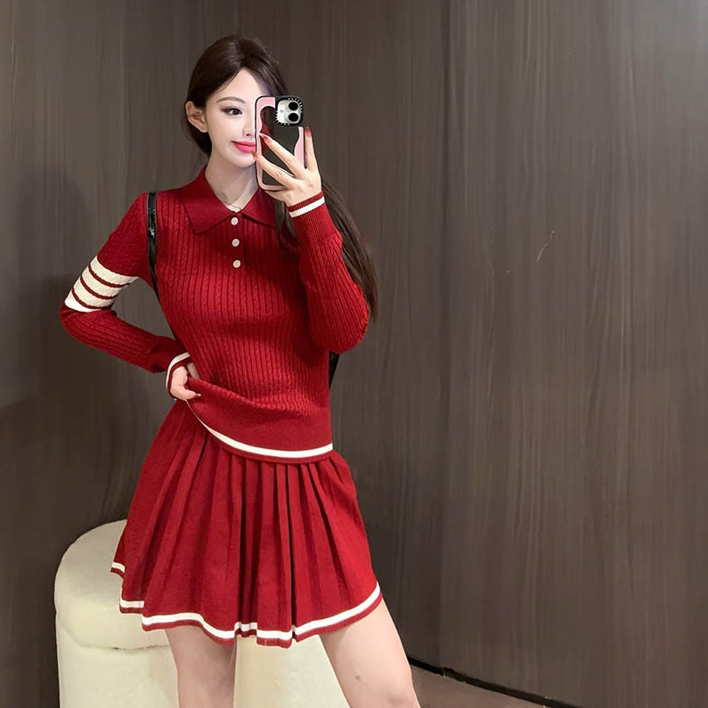 2025 Pleated skirt suit