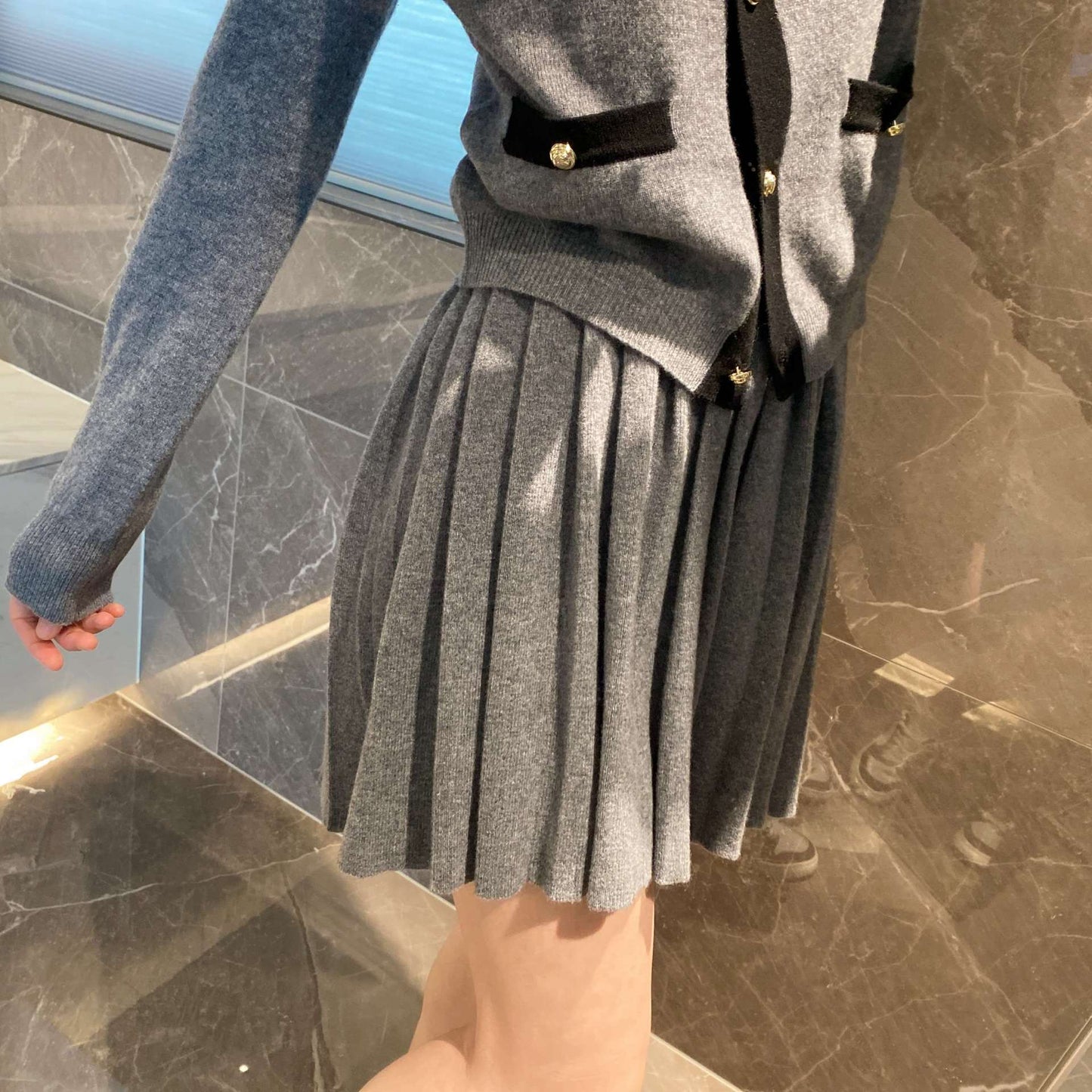 2025 Wool knit two-piece dress