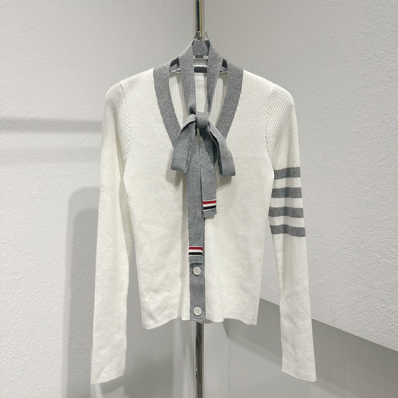 2025 Ribbon knitted sweater