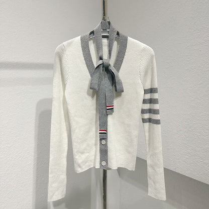2025 Ribbon knitted sweater