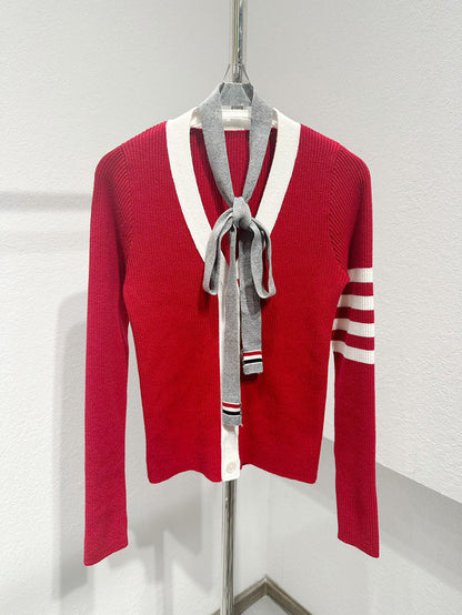 2025 Ribbon knitted sweater