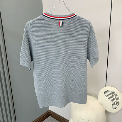 2025 knitted short-sleeved cardigan