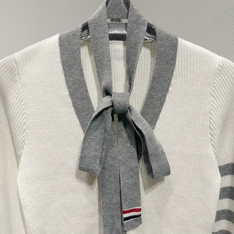 2025 Ribbon knitted sweater