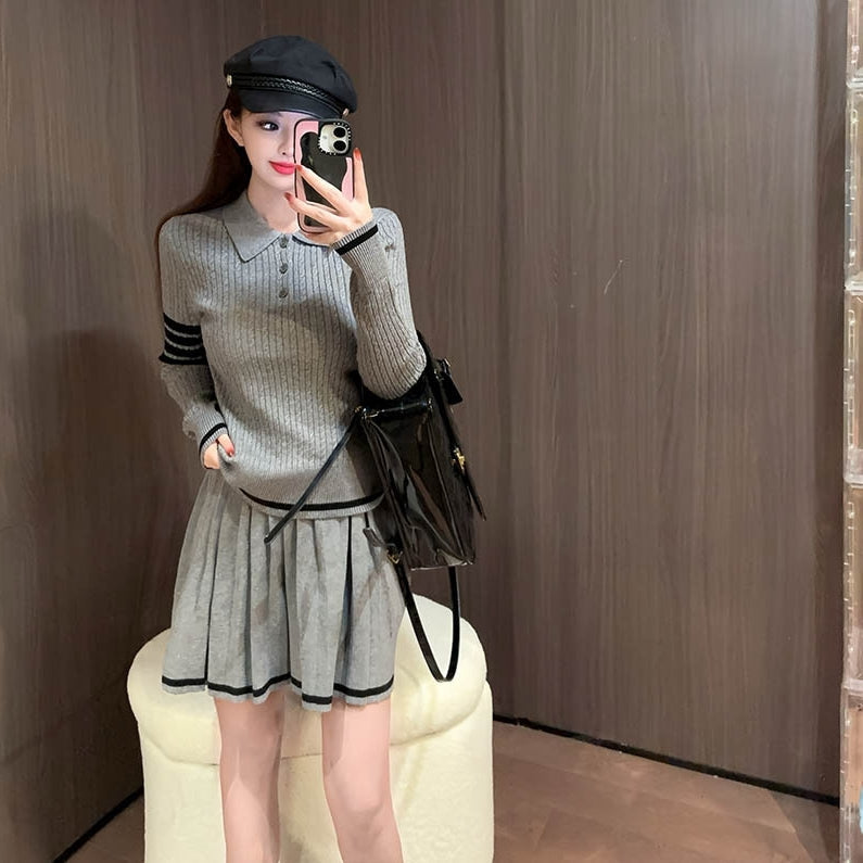 2025 Pleated skirt suit