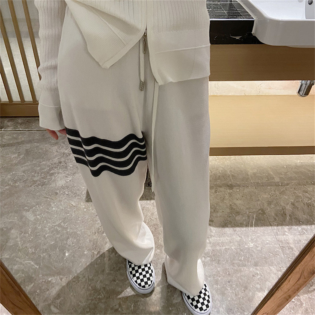 Knitted wide-leg pants