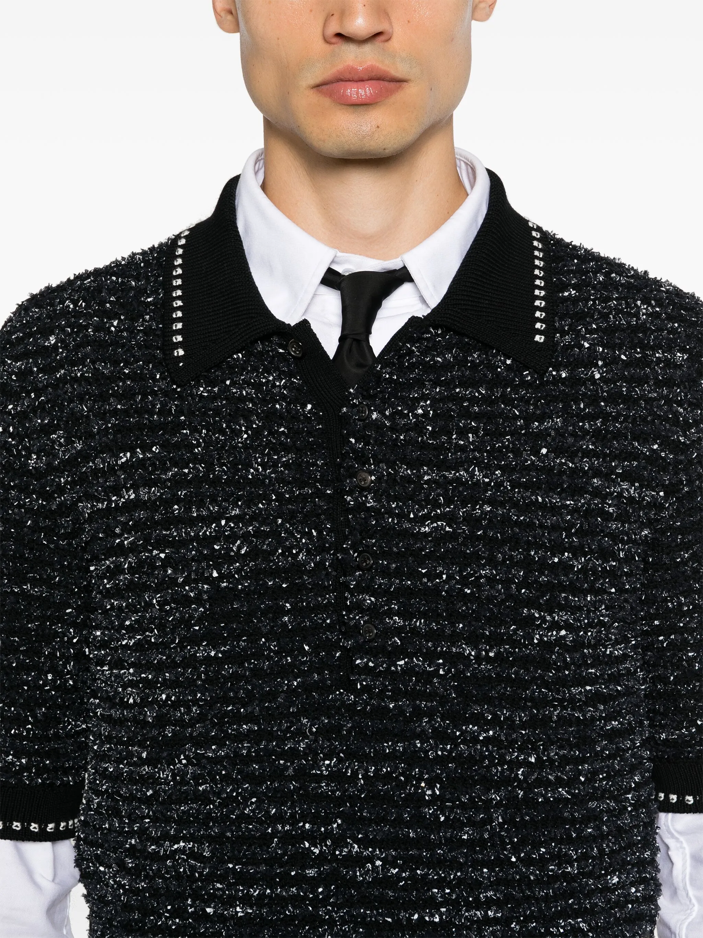 2025 Chunky knit polo shirt