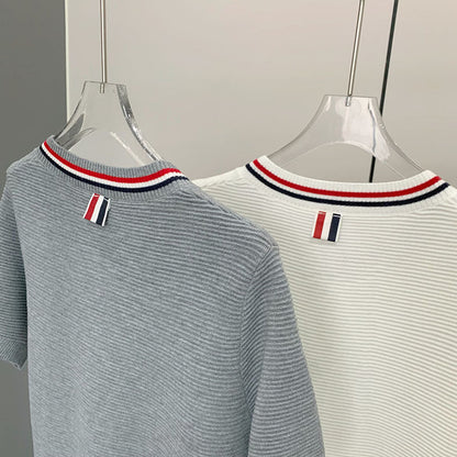 2025 knitted short-sleeved cardigan