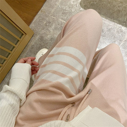 Knitted wide-leg pants